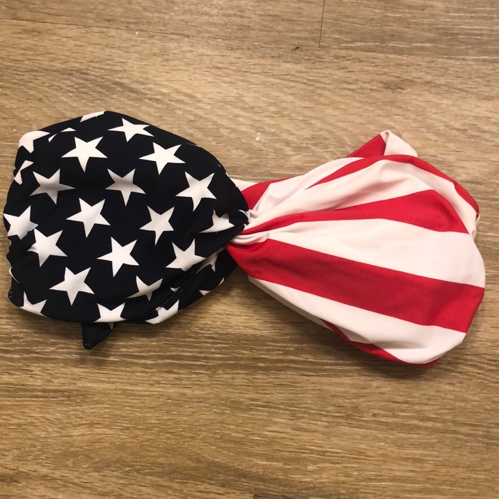 American Flag Bandeau Strapless Bathing Suit Top